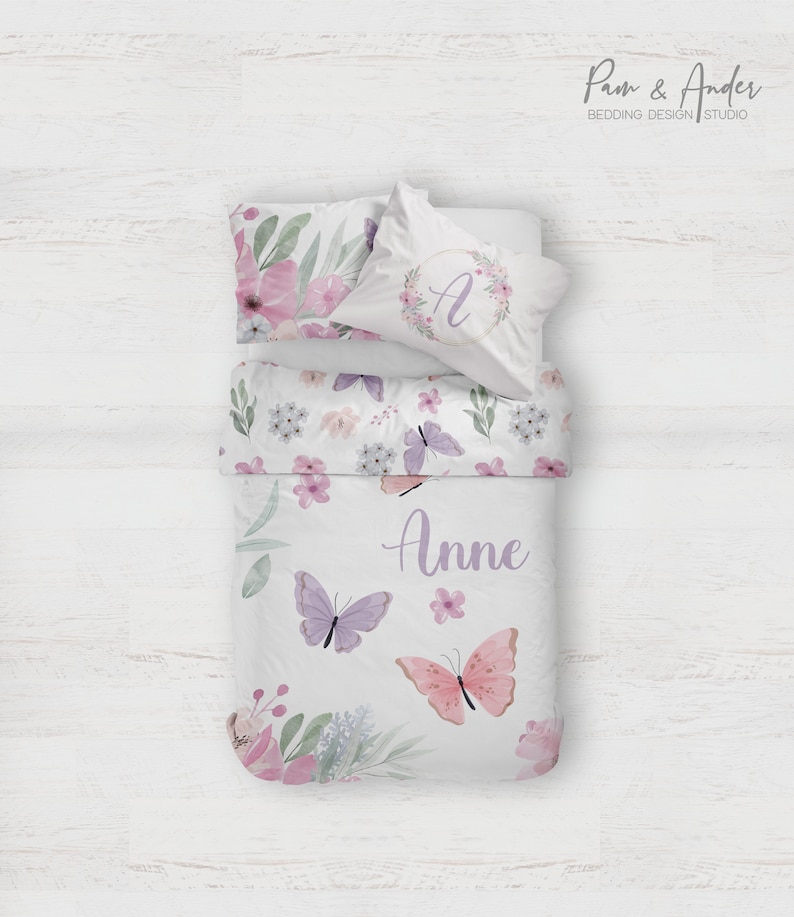 BUTTERFLY BABY BEDDING Set Floral Bedding Butterflies Etsy