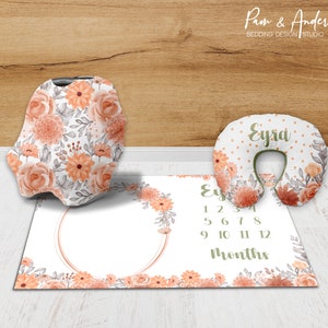 Conjunto de accesorios de nutria, conjunto de accesorios personalizados para niñas, accesorios florales, accesorios para bebés de nutria, guardería para niñas
