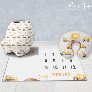 Conjunto de accesorios para bebés Baby Boy, conjunto de accesorios para excavadoras, conjunto de guardería de construcción, conjunto de accesorios para vehículos de construcción