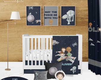 STAR WARS Crib bedding, customized crib set, star wars bedding, nursery set, crib bedding, boy crib bedding, baby boy, baby bedding