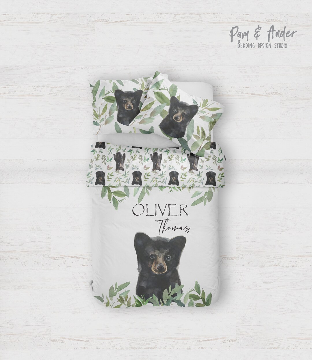 BEAR BEDDING SET, Baby Bear Blanket, Boy Bedding Set, Toddlers Bedding