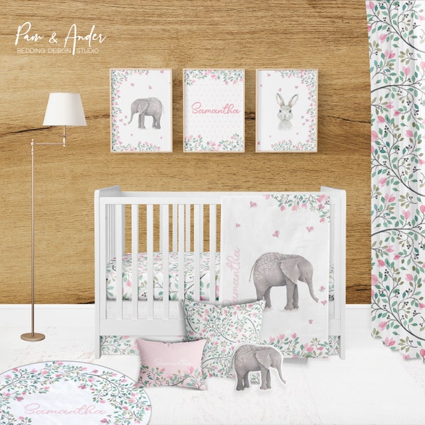Elephant Crib Set Etsy