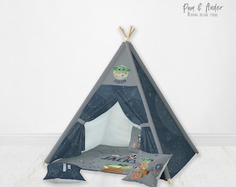 BABY YODA TEEPEE boy accesories, star wars teepee, baby yoda boy decoration room, star wars inspiration, star wars gift, teepee tent