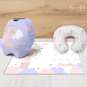 Conjunto de accesorios de globo aerostático, vivero de globos aerostáticos, conjunto de accesorios para niñas, rosa, globo aerostático niña