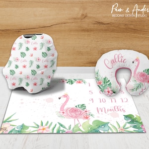 Accesorios FLAMINGO BEBÉ, Conjunto de accesorios tropicales, Flamenco tropical