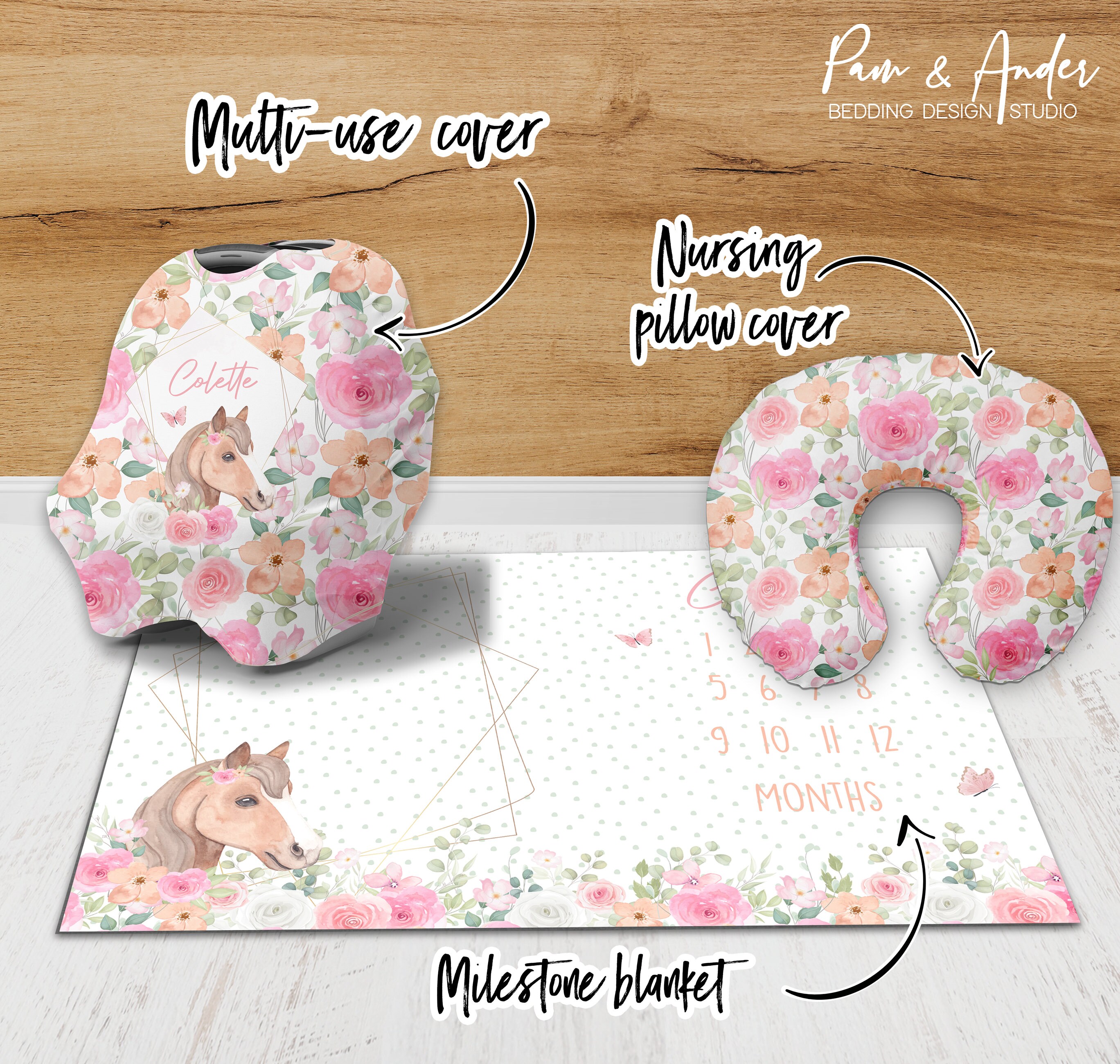 Horse Crib Bedding Crib Bedding Set Horse Girl Nursery Etsy