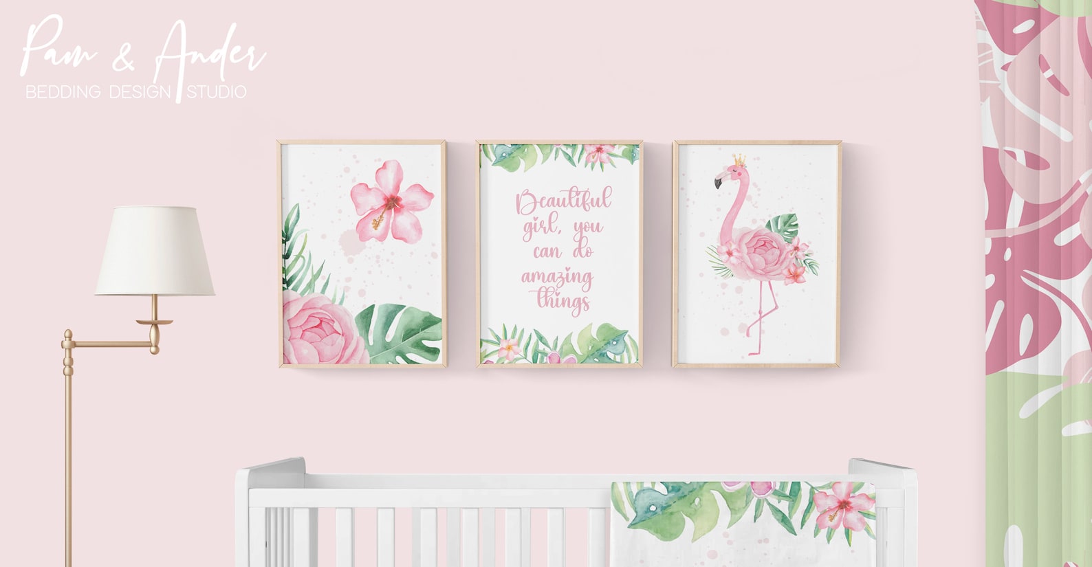 FLAMINGO DIGITAL Art, Tropical Digital Art, Personalized Flamingo Art ...