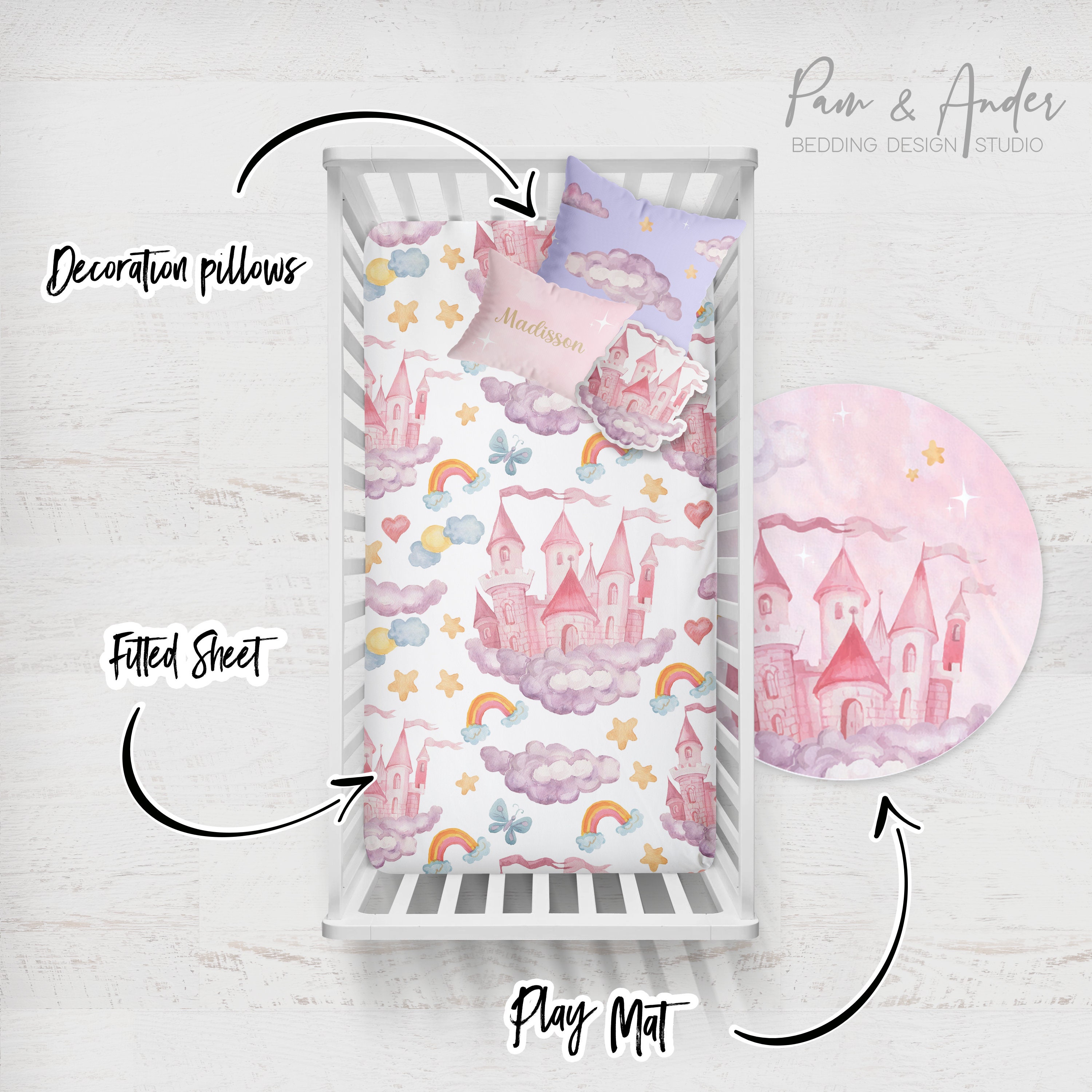 Princess Crib Bedding Set Princess Blanket Baby Girl Crib Etsy