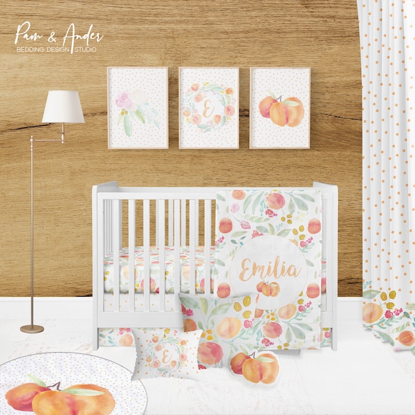 Peach Baby Bedding Etsy