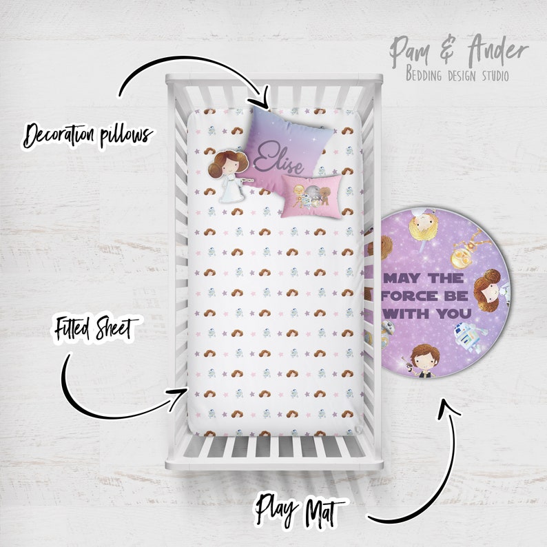 STAR WARS Bedding Girl Customized Crib Set Nursery Set Etsy