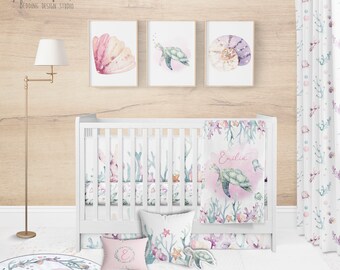sea turtle crib bedding