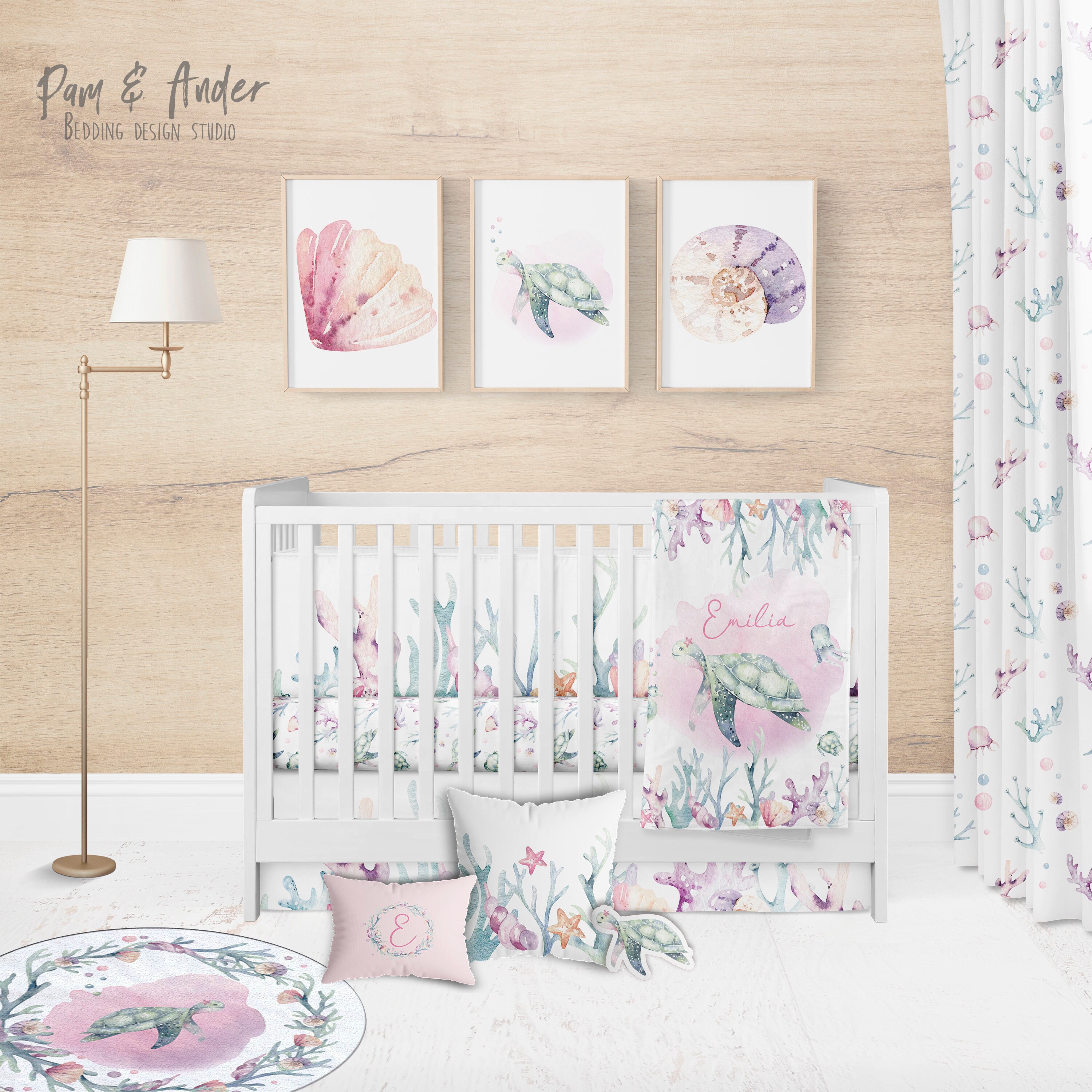 SEA TURTLE CRIB bedding set ocean nuersery girl baby Etsy