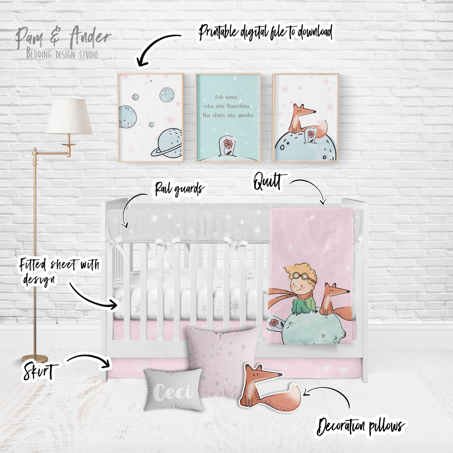 The Little Prince Baby Bedding Le Petit Prince Crib Bedding Etsy