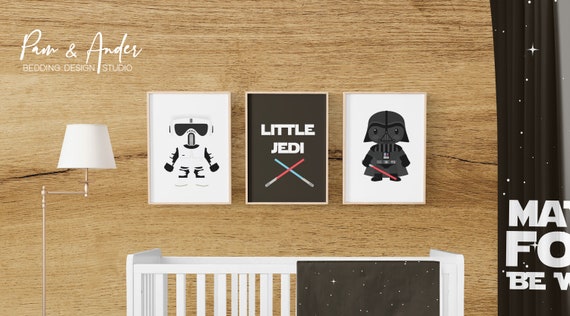 STAR WARS digital art, star wars black baby decoration, star wars baby,  star wars inspiration, star wars gift, baby room decoration