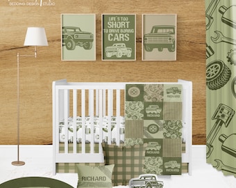 Truck Crib Bedding Set, Baby Boy Crib Bedding, Truck Nursery, Boy Nursery Bedding Set, Personalized Baby Bedding, truck, Mudding