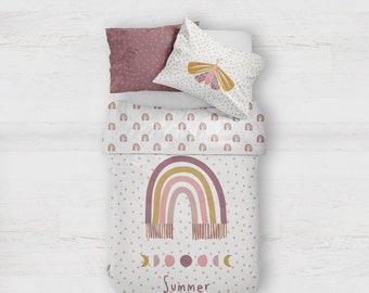 BOHO RAINBOW bedding Customized bed set, cute boho bedding, girl bedding set, toddlers bedding, children bedding,  personalized bedding