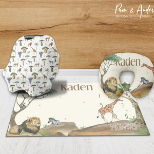 Conjunto de accesorios para bebés Safari, conjunto de accesorios de safari, conjunto de accesorios para bebés de animales Safari, regalo para bebés, guardería de safari