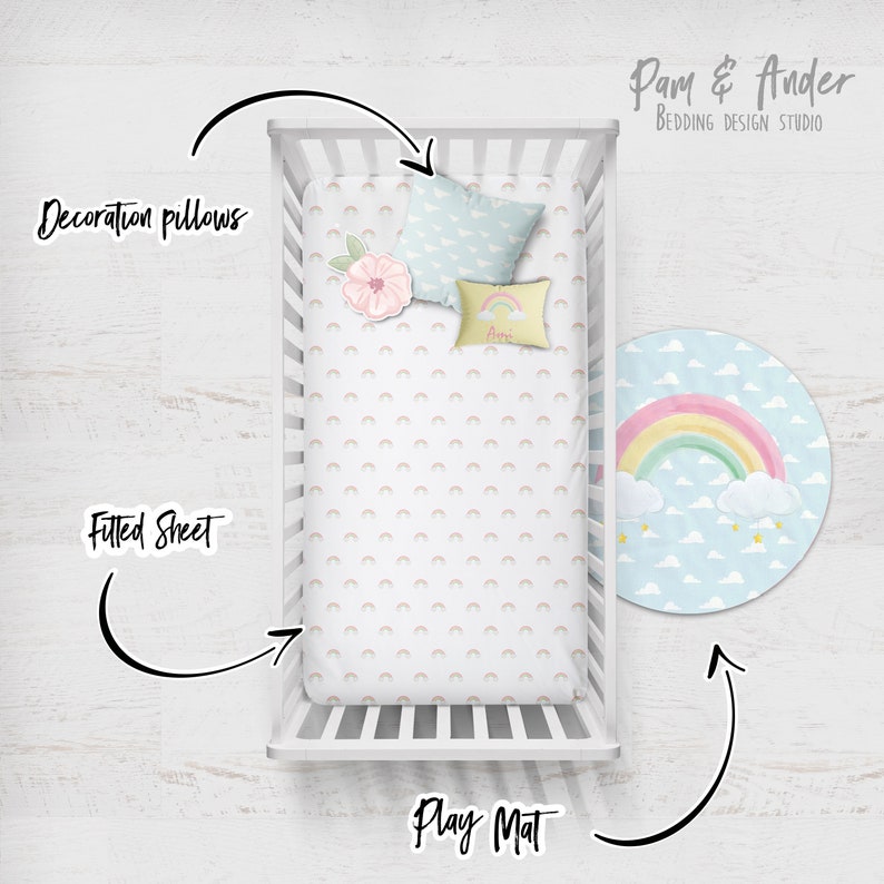 UNICORN Customized Crib Set Rainbow Boy Bedding Nursery Etsy