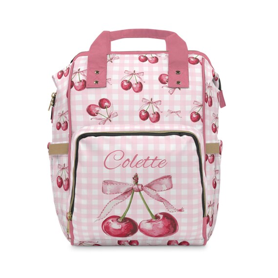 CHERRY AND BOWS Baby Diaper Bag, Personalized Baby and  display picture 2