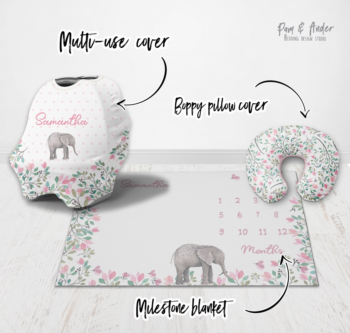 Elephant crib set elephant girl bedding nursery set crib Etsy