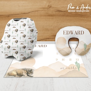 CONJUNTO DE ACCESORIOS DE BÚFALO, Manta de bebé niño, Guardería de búfalo, Conjunto de accesorios tribales, Accesorios occidentales, Manta de bebé de bisonte