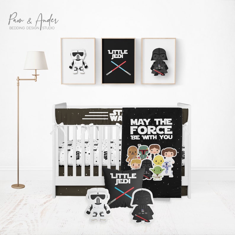 STAR WARS Black Customized Crib Bedding Set FREE Customized Etsy