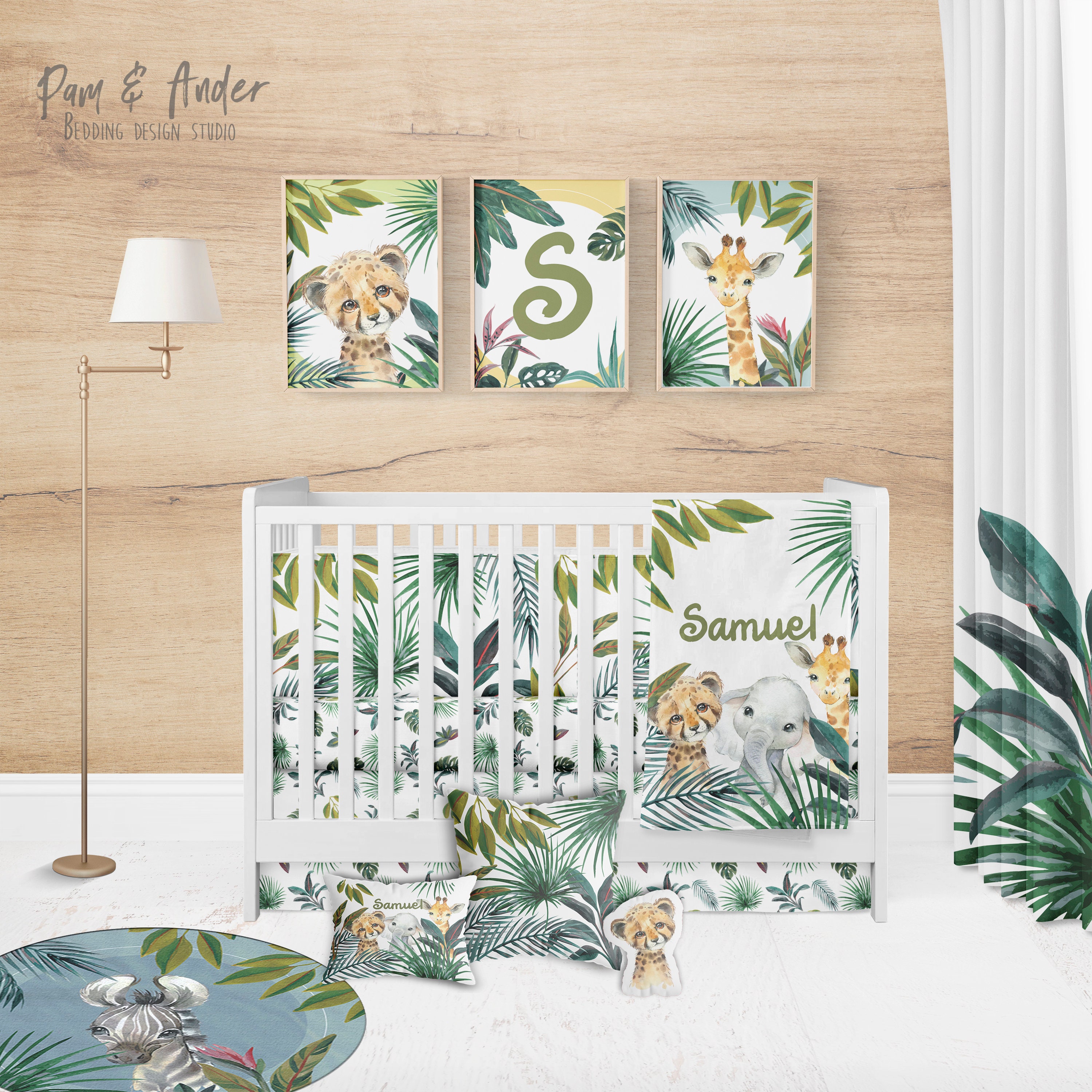 SAFARI BABY BEDDING Set Safari Nursery Animal Baby Bedding Etsy UK