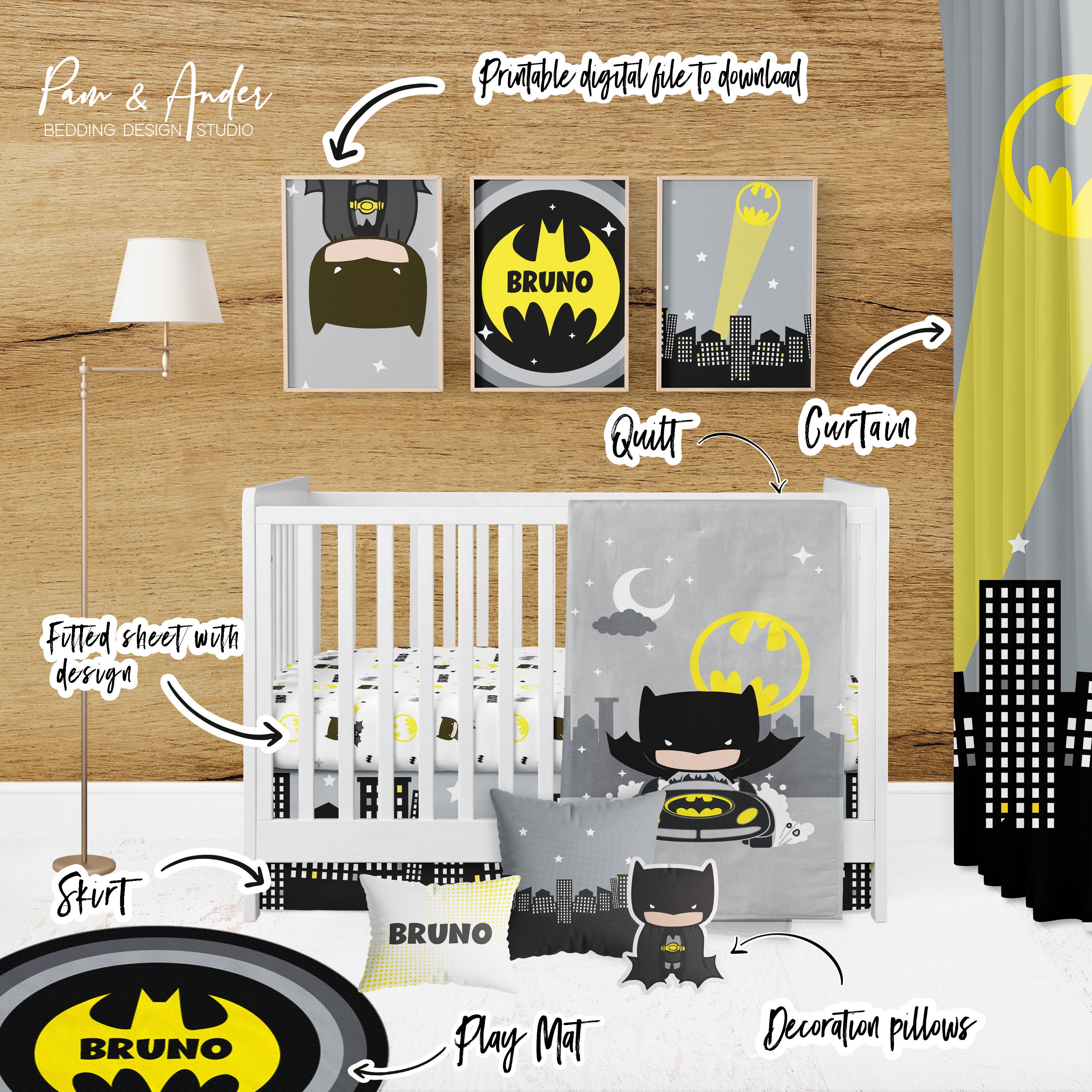 Batman crib bedding set discount
