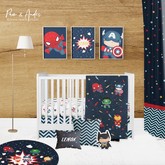 Superhero crib set on sale