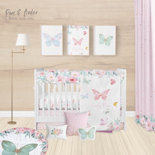 Butterfly Nursery Bedding Butterfly Crib Bedding Set Etsy