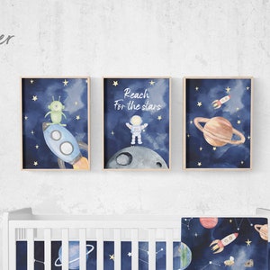 SPACE BABY digital art, outer space baby decoration, astronaut baby, galaxy inspiration, space gift, baby room decoration