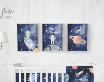 SPACE BABY digital art, outer space baby decoration, astronaut baby, galaxy inspiration, space gift, baby room decoration