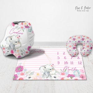 Accesorios florales de elefante, Baby shower de elefante, Inspiración floral, Regalo de bebé, Regalo de baby shower