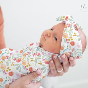 Conjunto de pañales para bebé niña PEACHES, accesorios para bebé Peach, pañales personalizados con nombre para bebé, diadema para niña
