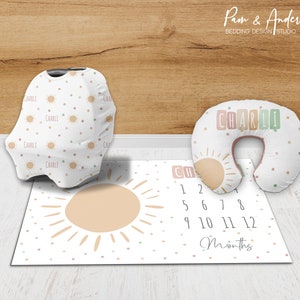 Conjunto de accesorios soleados para bebé niña, Manta personalizada para bebé niña, Habitación para el sol, Habitación para bebé soleada