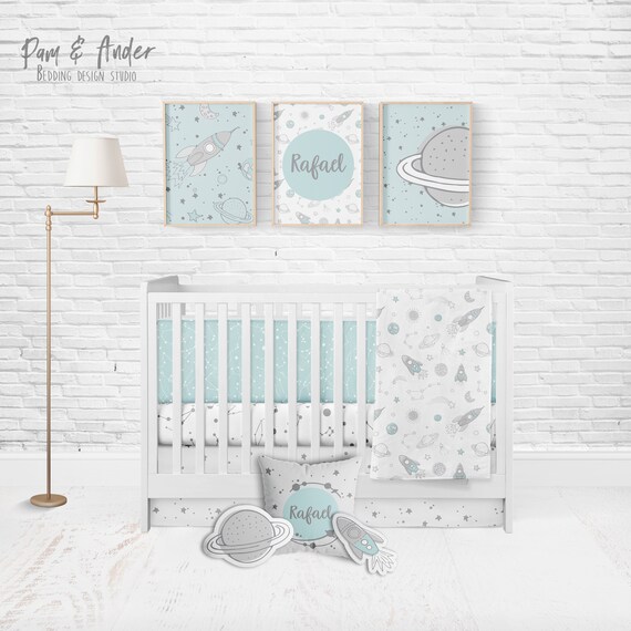 outer space crib bedding