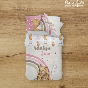 Winnie the Pooh Bedding Set, Girl Bedding, Winnie the Pooh Nursery, Pooh Bedding Set, Personalized Pooh blanket
