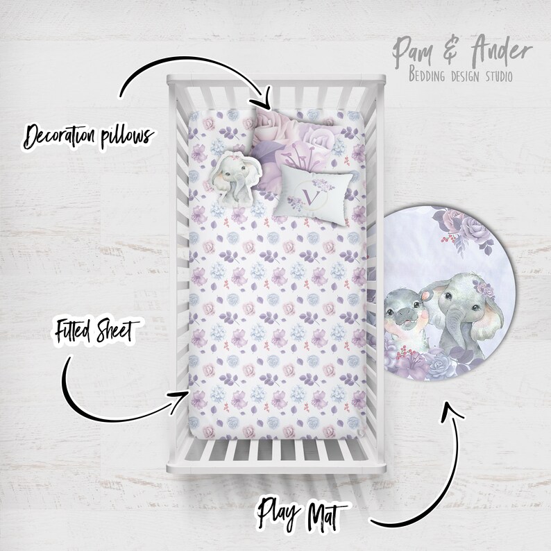 ELEPHANT BABY BEDDING Set Personalized Crib Bedding Set Etsy