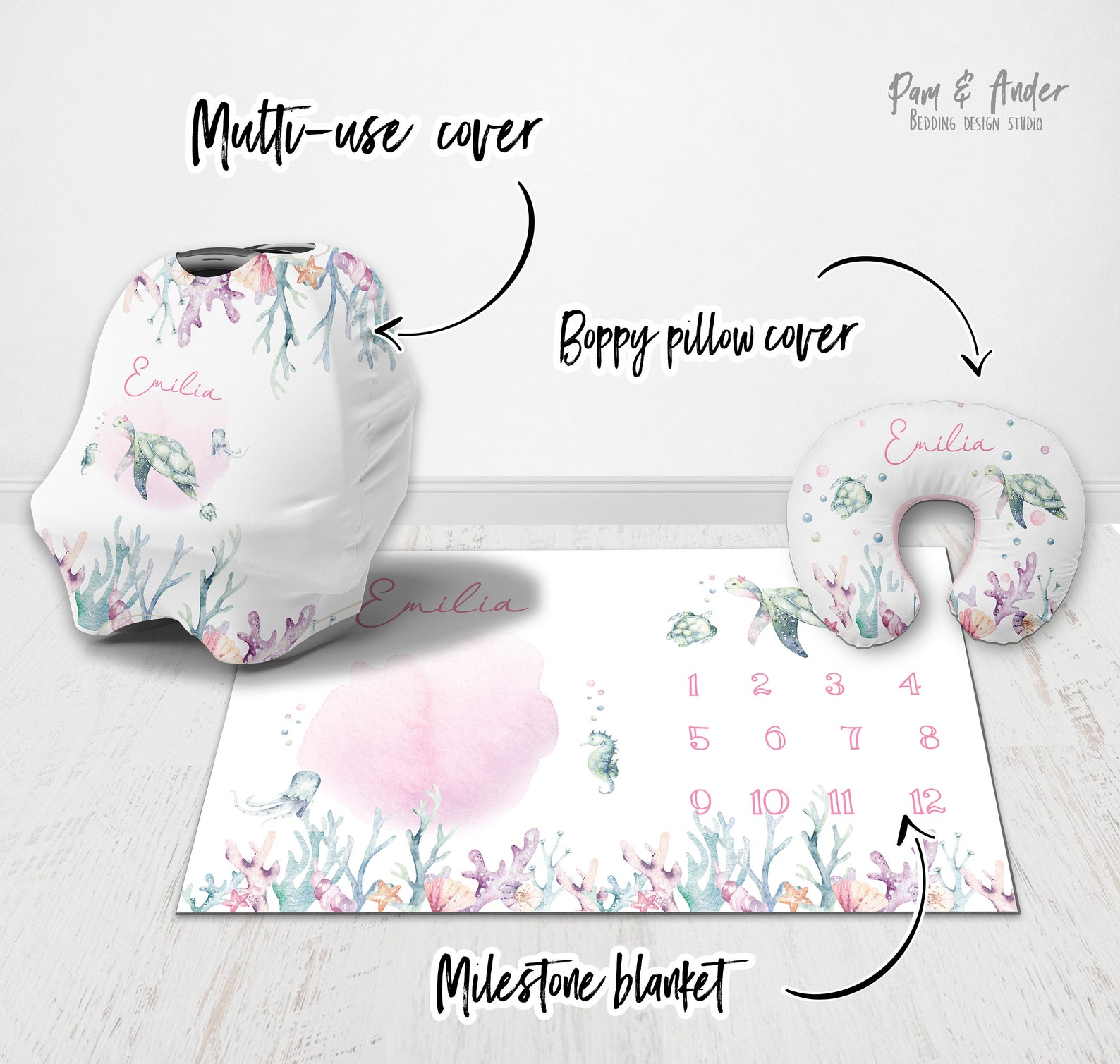 SEA TURTLE CRIB Bedding Set Ocean Nuersery Girl Baby Etsy