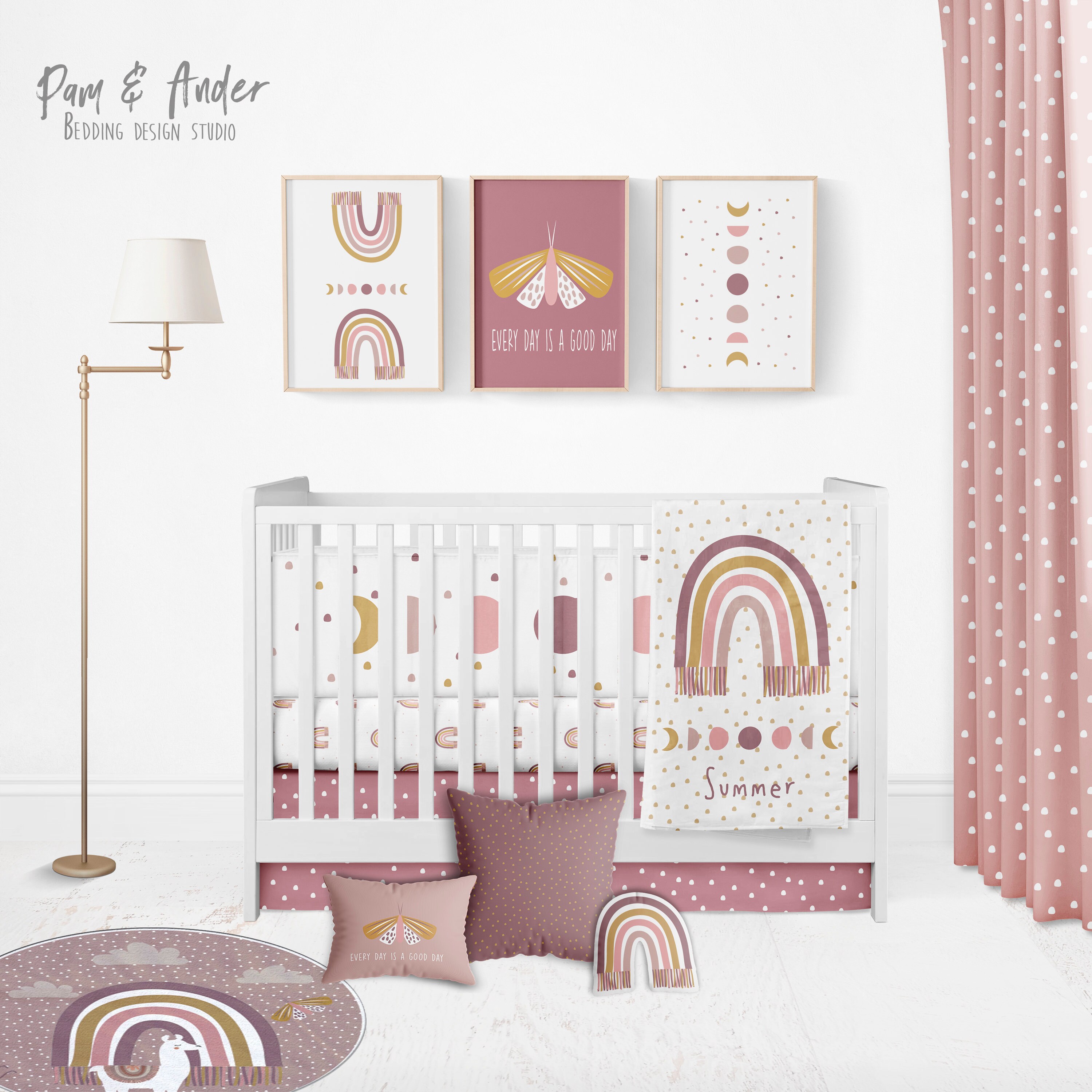 rainbow crib set