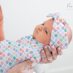 Conjunto de arrullo para niña SIRENA, Accesorios para bebé de sirena, Arrullo personalizado con nombre de bebé, Diadema para niña