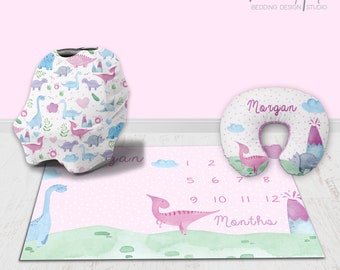 DINOSAUR GIRL ACCESSORIES set, dino girl nursery, dinosaur decor, custom accessories