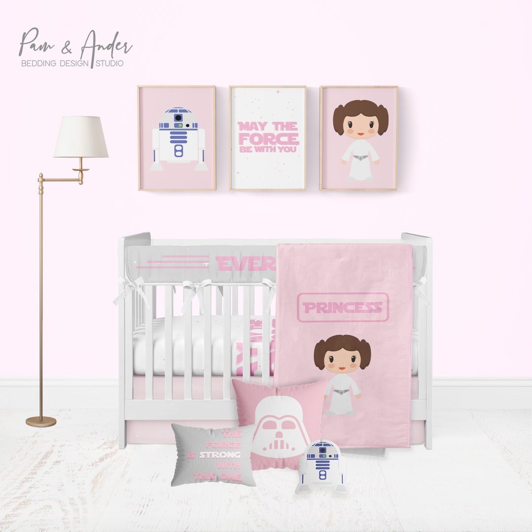 STAR WARS Pink Customized Crib Bedding Set FREE Customized Etsy