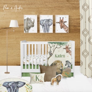 SAFARI BABY NURSERY, Jungle crib bedding set boy, safari crib sheet, Safari animal baby bedding, safari nursery bedding, Baby Shower Gift