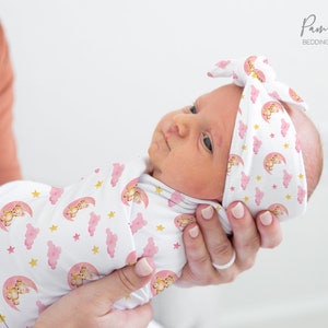 Conjunto de arrullo para niña de OSO, Accesorios para bebés de nubes, Arrullo personalizado con nombre de bebé, Diadema para bebé niña
