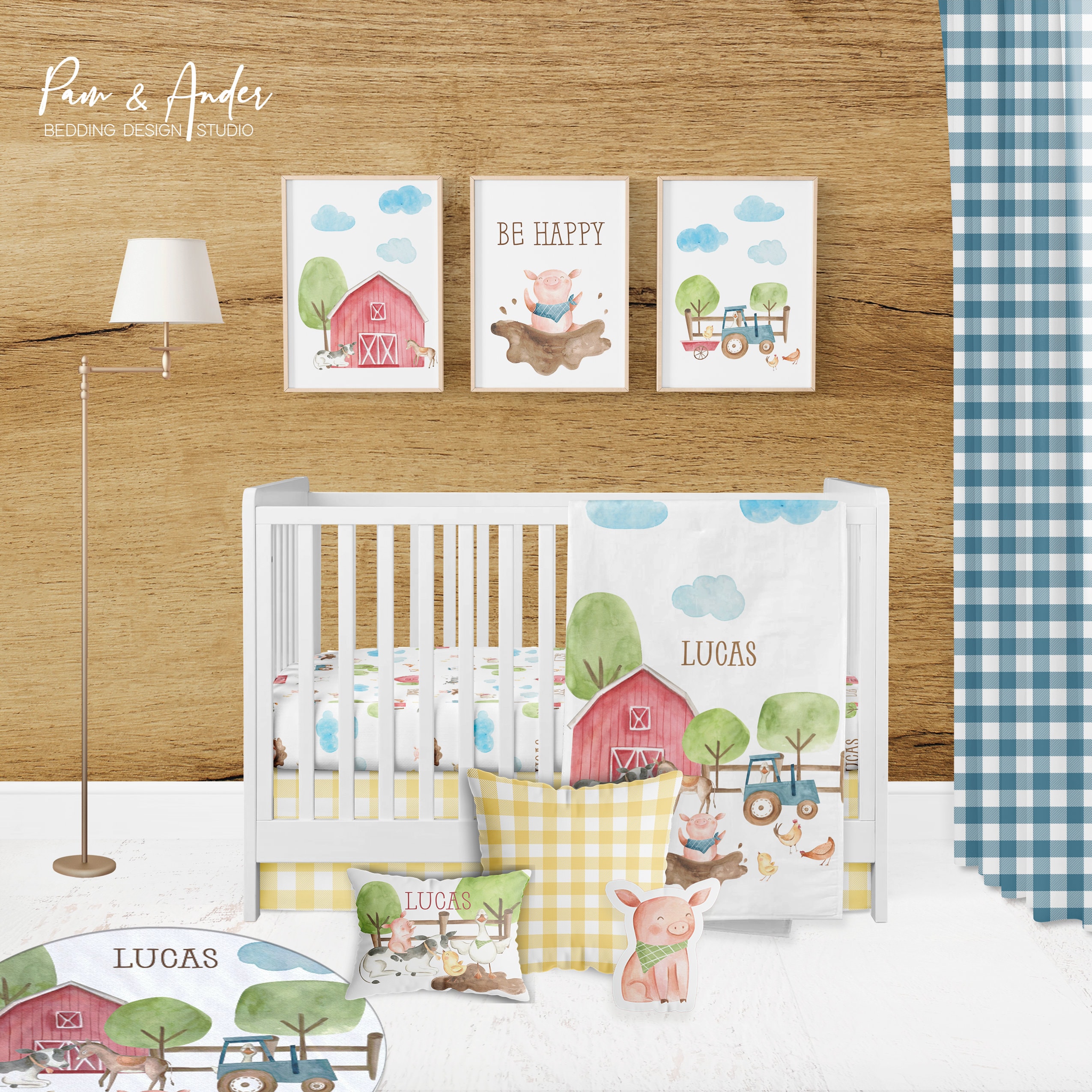 FARM CRIB BEDDING Boy Nursery Neutral Baby Bedding Farm Etsy