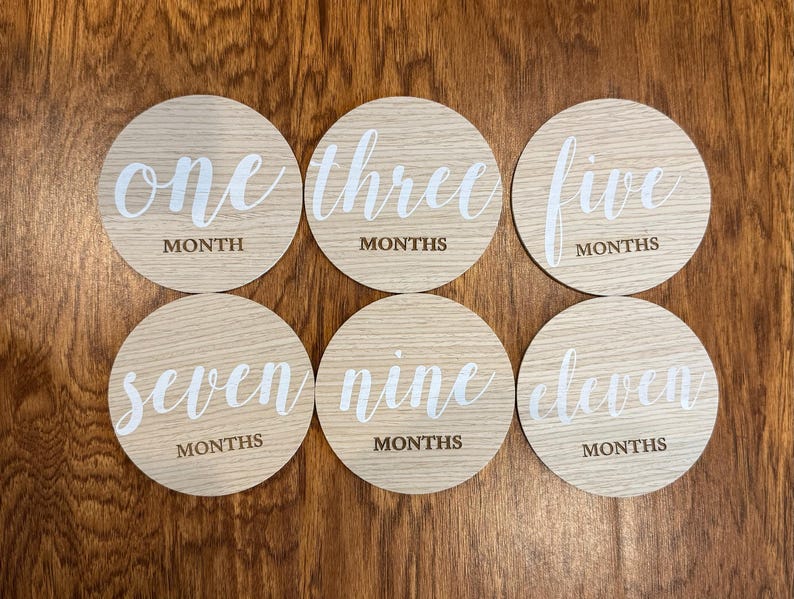 Baby Milestone Wooden Signs Set (1-12 Months), Baby Shower Gift ...