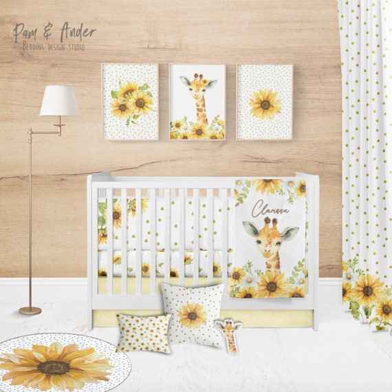 sunflower crib bedding set