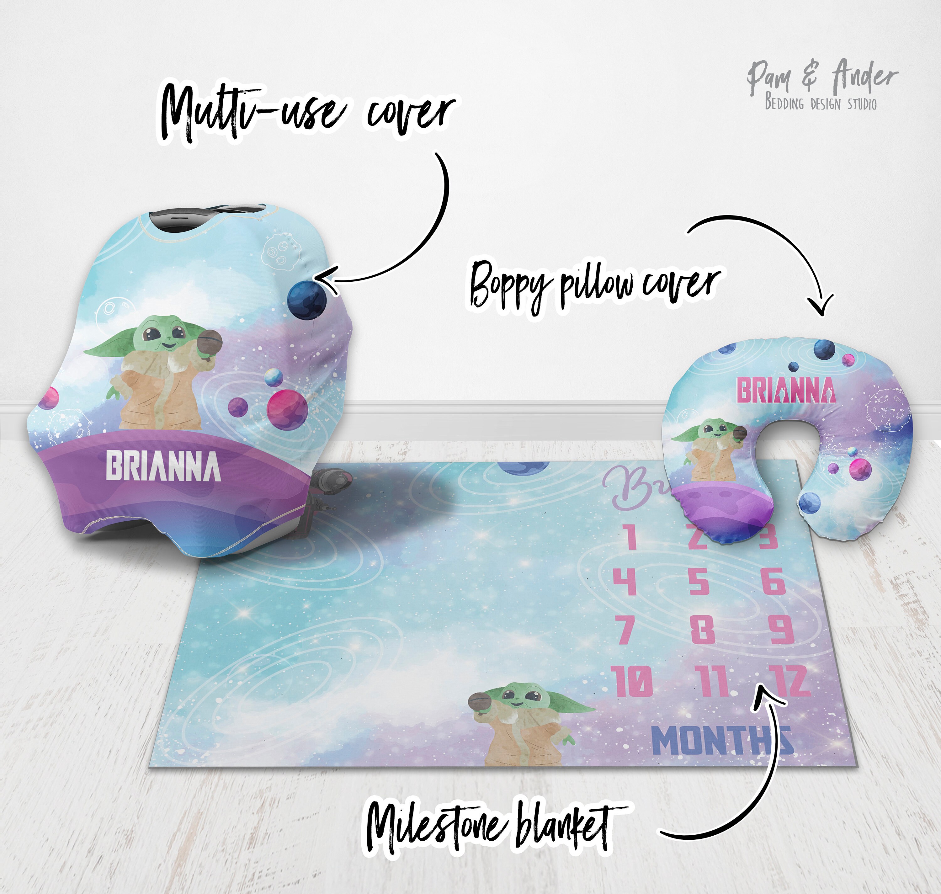 BABY YODA for Girl Customized Crib Set Baby Yoda Bedding Etsy