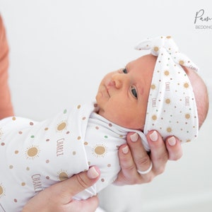 Conjunto de pañales Sun Baby Girl, accesorios coloridos para bebé, pañales personalizados con nombre para bebé, diadema para niña